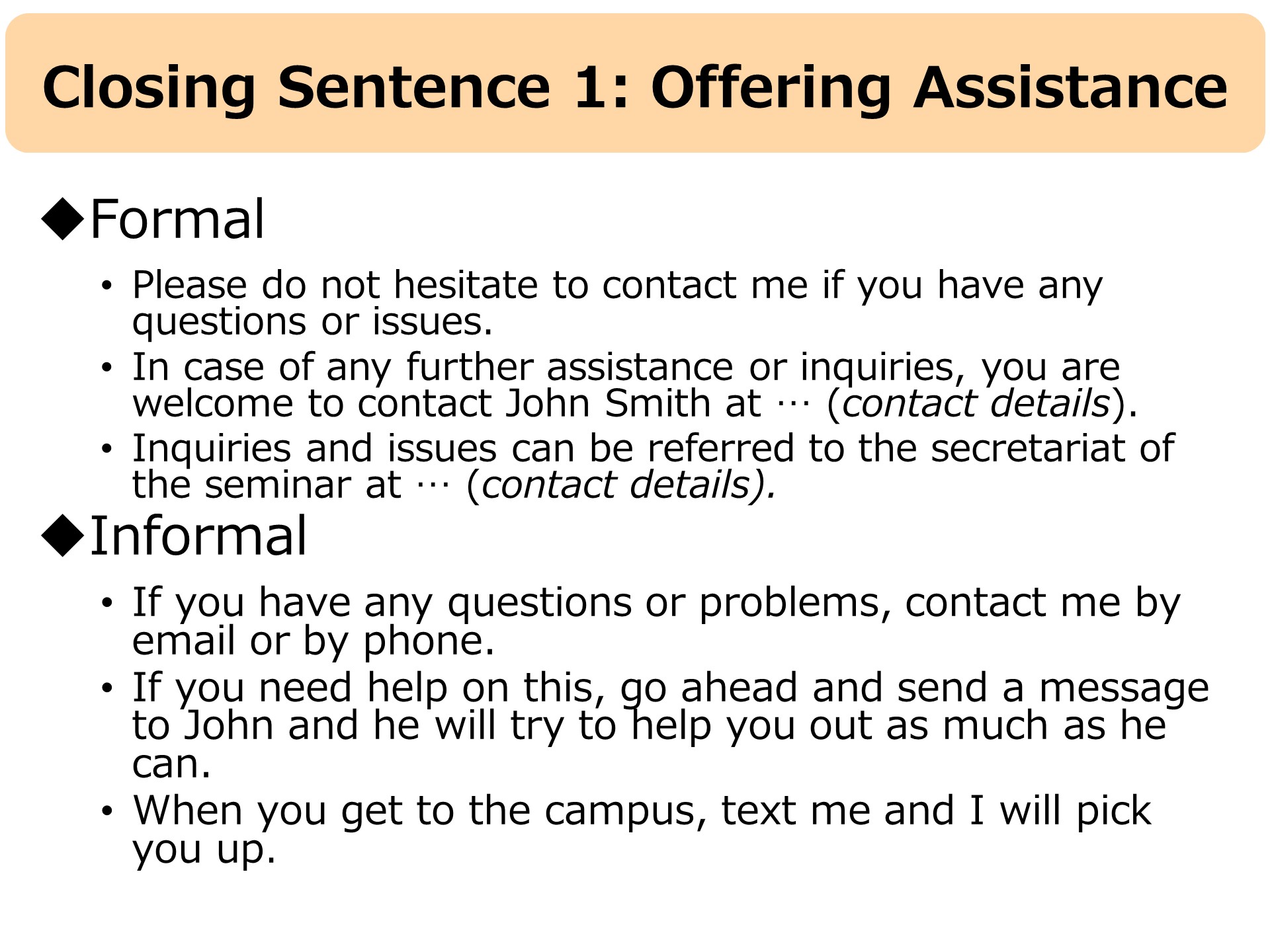 3.2.2 Initial Salutation, Module 3: Asking for Favors and Making Inquiries  by Email and Telephone, EA002 Courseware